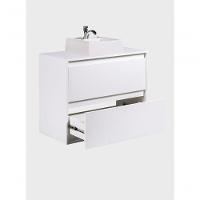 Gabinete Para Banheiro Com Cuba 80cm Mdf Branco Dubai - On Móveis