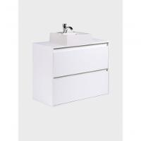 Gabinete Para Banheiro Com Cuba 80cm Mdf Branco Dubai - On Móveis - 6