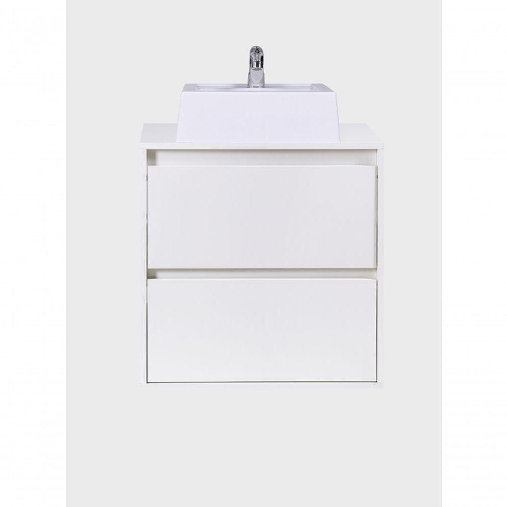 Gabinete Para Banheiro Com Cuba 60cm Mdf Branco Dubai - On Móveis - 2