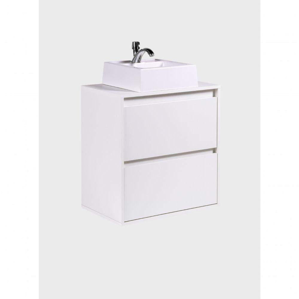 Gabinete Para Banheiro Com Cuba 60cm Mdf Branco Dubai - On Móveis - 3