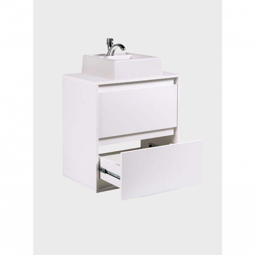 Gabinete Para Banheiro Com Cuba 60cm Mdf Branco Dubai - On Móveis - 5
