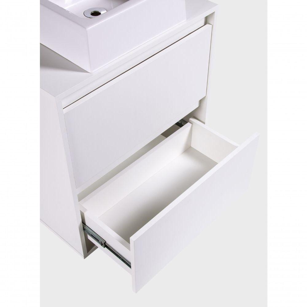 Gabinete Para Banheiro Com Cuba 60cm Mdf Branco Dubai - On Móveis - 6