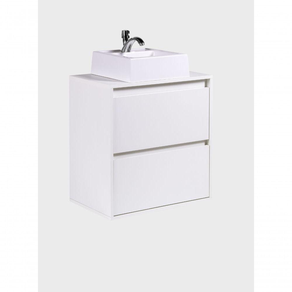 Gabinete Para Banheiro Com Cuba 60cm Mdf Branco Dubai - On Móveis - 8