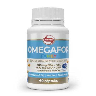 Omegafor Vitafor Family 500mg 60 Cápsulas Õmega-3 Para A Família