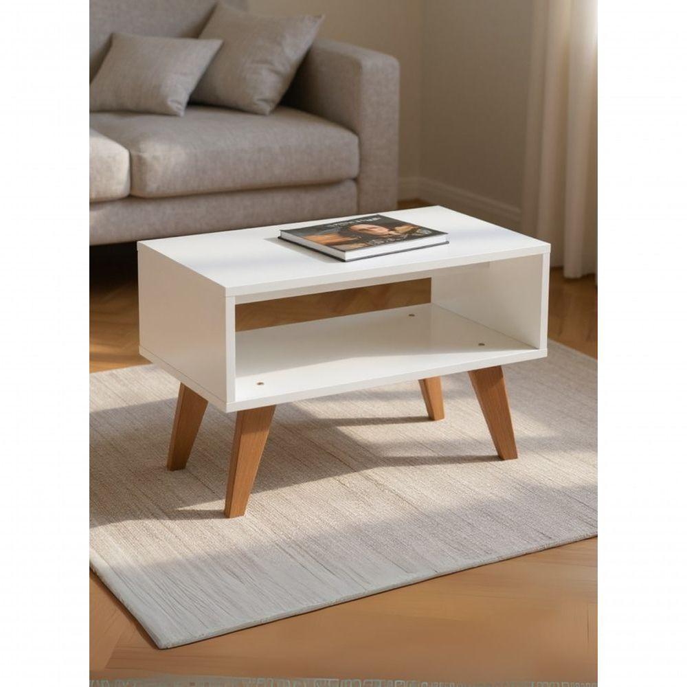 Mesa De Centro Retro 60cm Mdf Branco - On Móveis - 1
