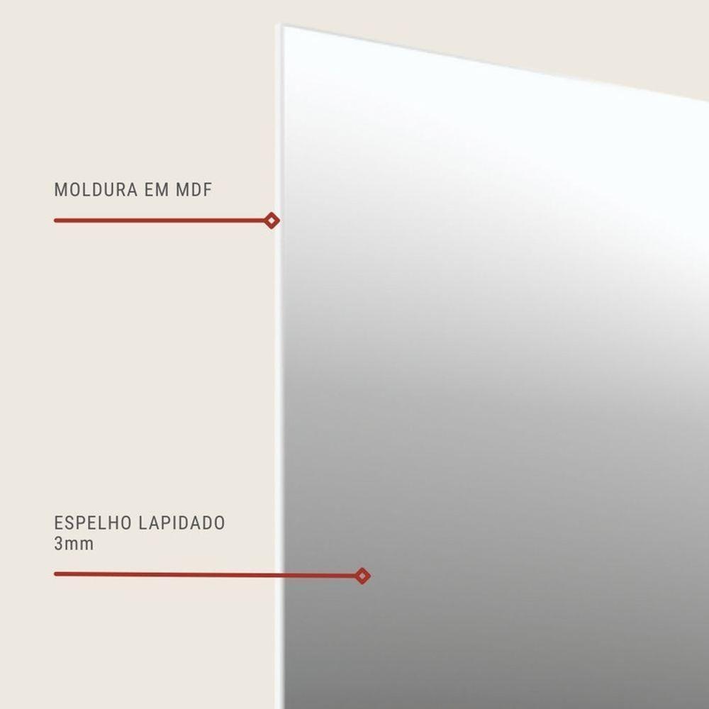 Espelho Para Banheiro 80cm Mdf Branco Dubai - On Móveis - 5