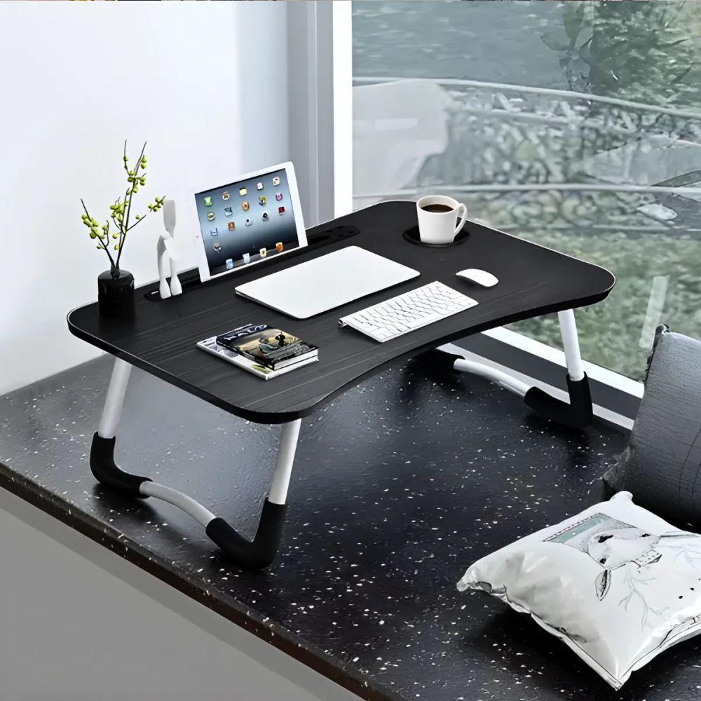 Mesa De Colo Portátil Dobrável Suporte Multiuso - Preto - 3