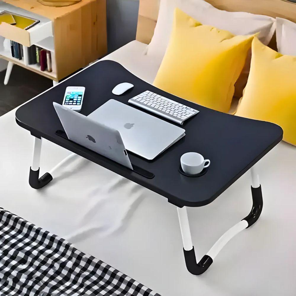 Mesa De Colo Portátil Dobrável Suporte Multiuso - Preto - 4