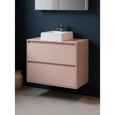 Gabinete Para Banheiro Com Cuba 80cm Mdf Rosa Dubai - On Móveis