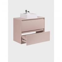 Gabinete Para Banheiro Com Cuba 80cm Mdf Rosa Dubai - On Móveis - 8