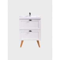 Gabinete Para Banheiro Com Cuba 60cm Retro Mdf Branco Milano - On Móveis - 2