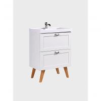Gabinete Para Banheiro Com Cuba 60cm Retro Mdf Branco Milano - On Móveis - 8