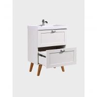 Gabinete Para Banheiro Com Cuba 60cm Retro Mdf Branco Milano - On Móveis - 9