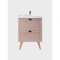 Gabinete Para Banheiro Com Cuba 60cm Retro Mdf Rosa Milano - On Móveis - 8