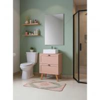 Gabinete Para Banheiro Com Tampo Cuba E Espelho 60cm Retro Mdf Rosa Milano - On Móveis - 8