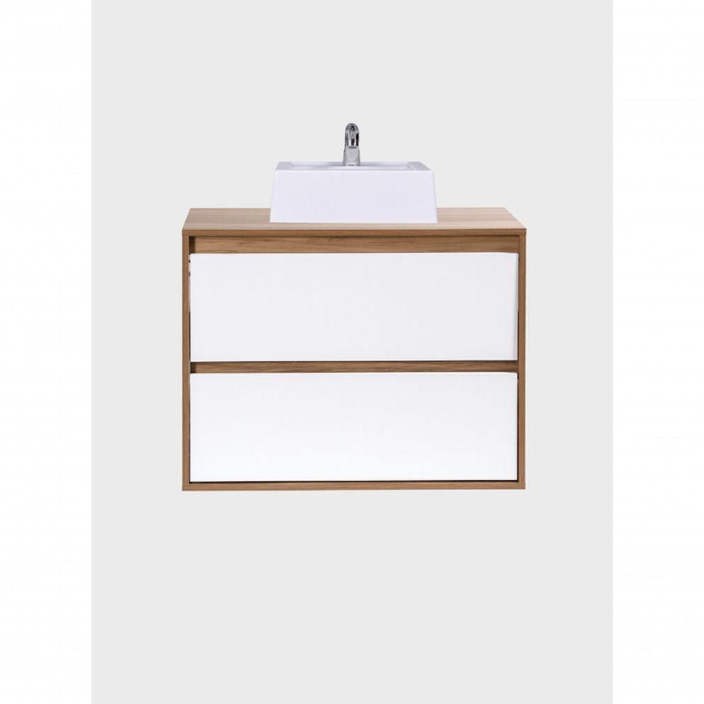 Gabinete Para Banheiro Com Cuba 80cm Mdf Freijo Dubai - On Móveis - 2