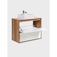 Gabinete Para Banheiro Com Cuba 80cm Mdf Freijo Dubai - On Móveis - 5