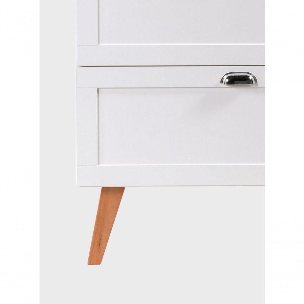 Gabinete Para Banheiro Com Cuba 80cm Retro Mdf Branco Milano - On Móveis - 4