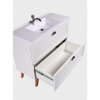 Gabinete Para Banheiro Com Cuba 80cm Retro Mdf Branco Milano - On Móveis - 9