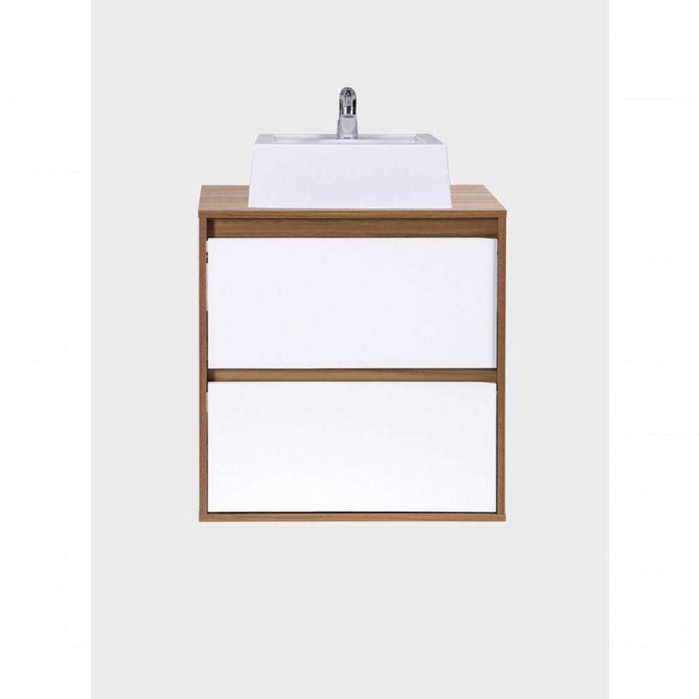 Gabinete Para Banheiro Com Cuba 60cm Mdf Freijo Dubai - On Móveis - 2