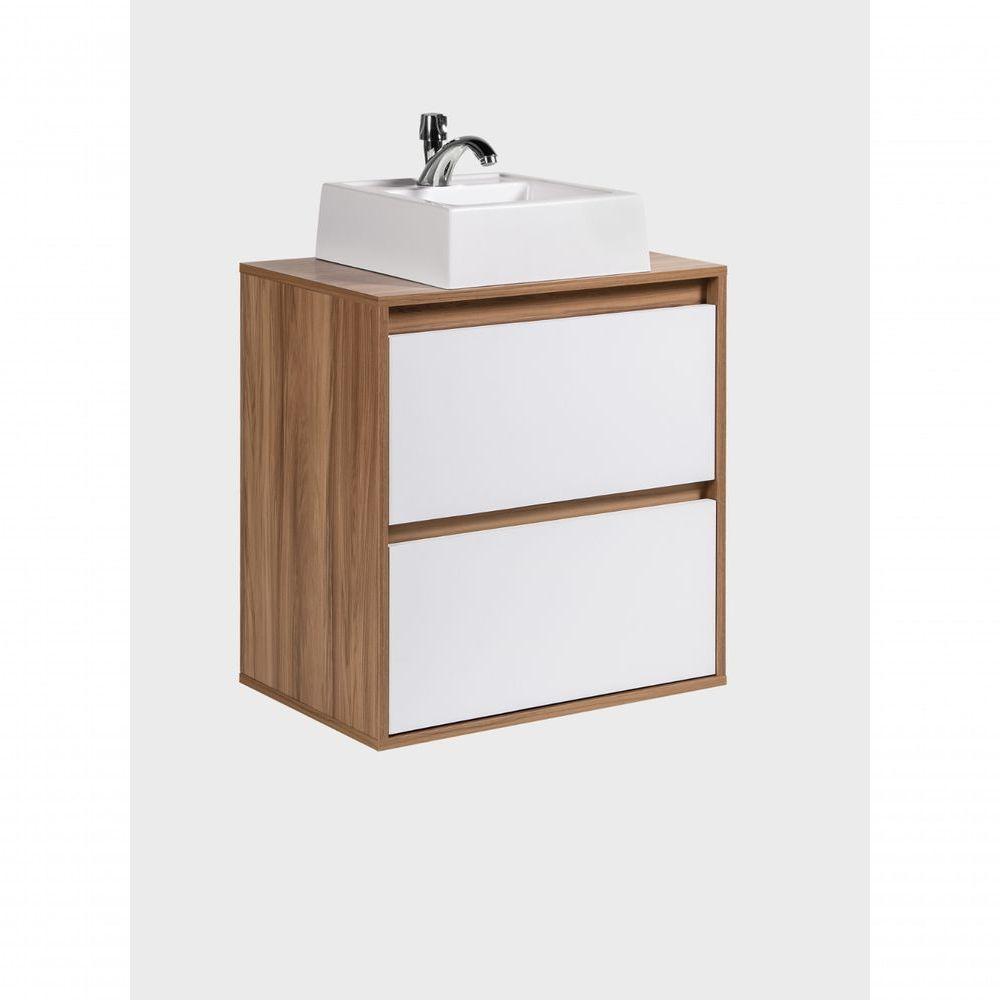 Gabinete Para Banheiro Com Cuba 60cm Mdf Freijo Dubai - On Móveis - 4