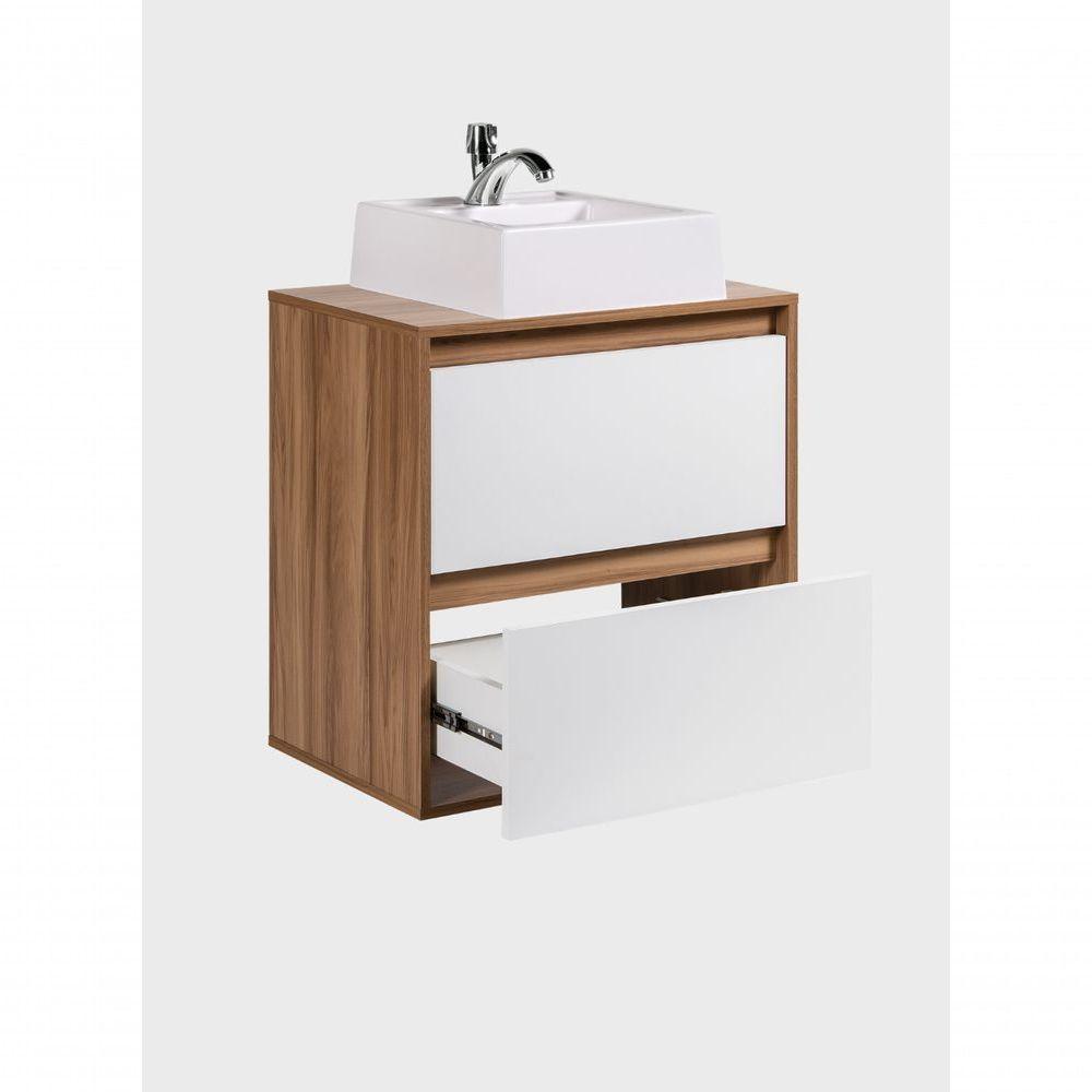Gabinete Para Banheiro Com Cuba 60cm Mdf Freijo Dubai - On Móveis - 6