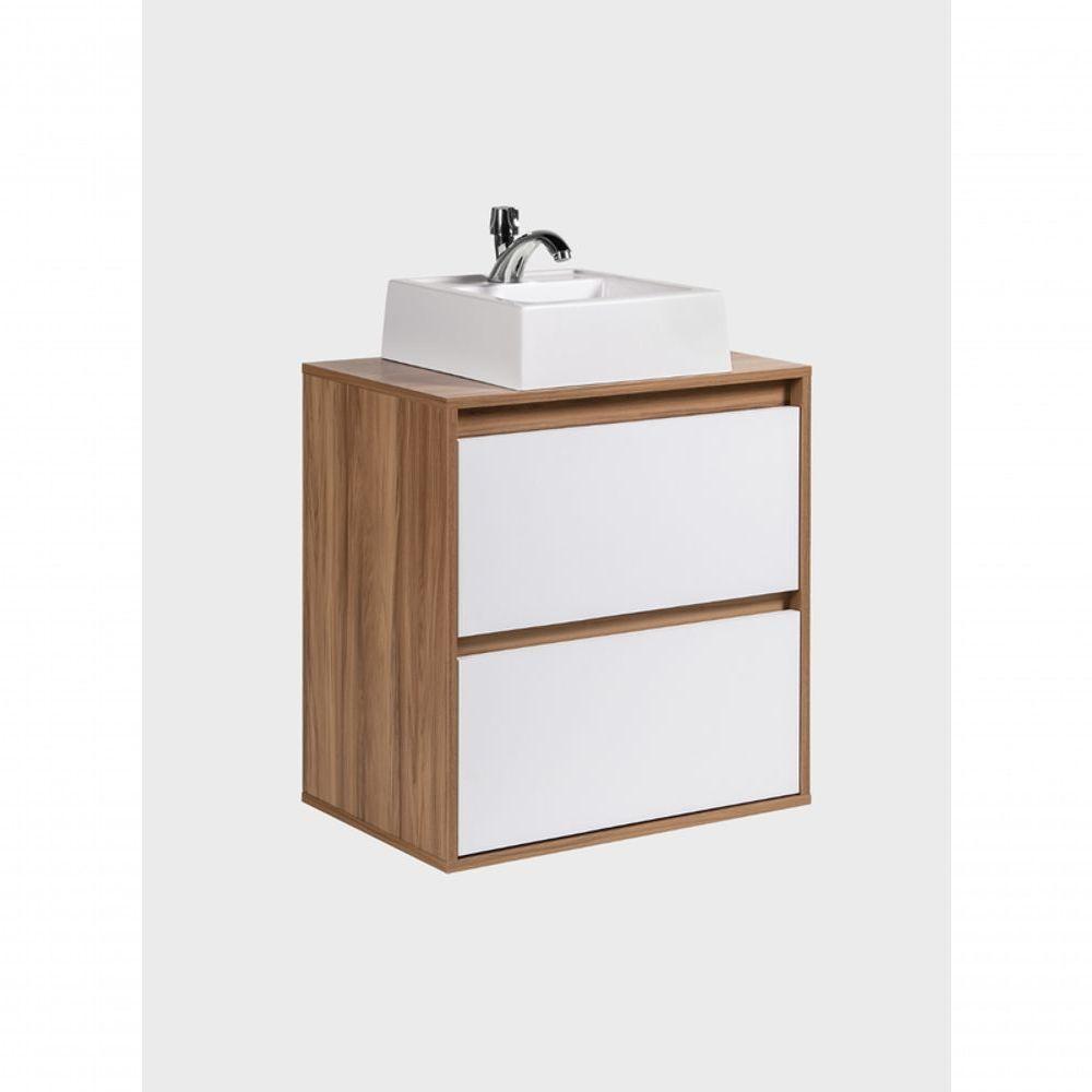 Gabinete Para Banheiro Com Cuba 60cm Mdf Freijo Dubai - On Móveis - 7