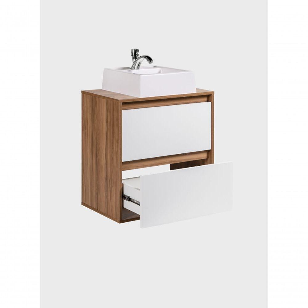 Gabinete Para Banheiro Com Cuba 60cm Mdf Freijo Dubai - On Móveis - 10