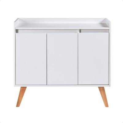 Aparador Buffet 90cm Retro Mdf Branco Madri - On Móveis