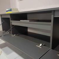 Rack Para Tv Com Prateleira 150cm Retro Mdf Grafite Dallas - On Móveis - 10