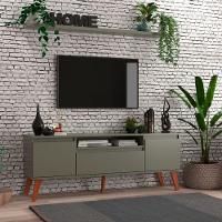 Rack Para Tv Com Prateleira 150cm Retro Mdf Verde Dallas - On Móveis - 1