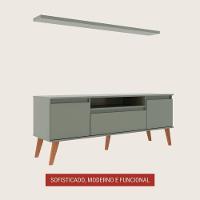 Rack Para Tv Com Prateleira 150cm Retro Mdf Verde Dallas - On Móveis - 3