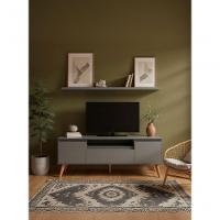 Rack Para Tv Com Prateleira 150cm Retro Mdf Verde Dallas - On Móveis - 6