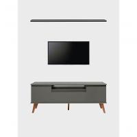 Rack Para Tv Com Prateleira 150cm Retro Mdf Verde Dallas - On Móveis - 10