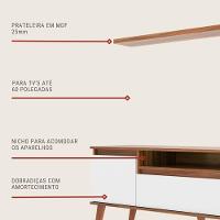 Rack Para Tv Com Prateleira 150cm Retro Mdf Freijo Dallas - On Móveis
