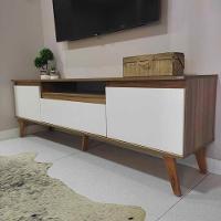 Rack Para Tv Com Prateleira 150cm Retro Mdf Freijo Dallas - On Móveis - 9