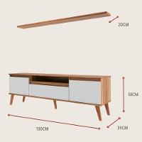 Rack Para Tv Com Prateleira 180cm Retro Mdf Freijo Com Branco Dallas - On Móveis