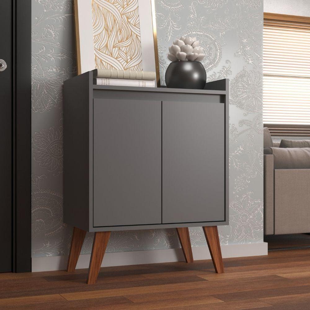 Aparador Buffet 60cm Retro Mdf Grafite Madri - On Móveis - 1
