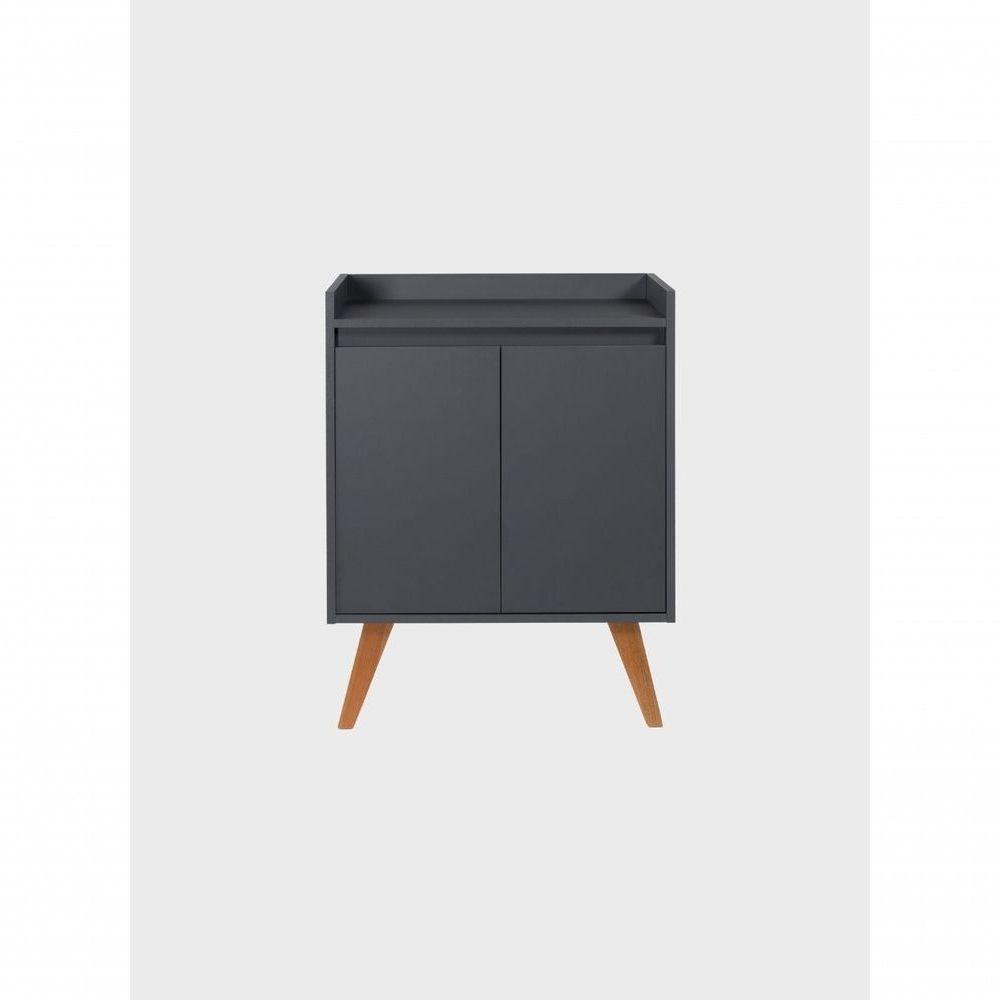 Aparador Buffet 60cm Retro Mdf Grafite Madri - On Móveis - 3