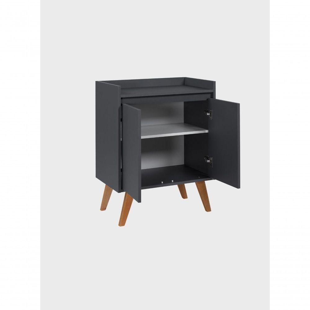 Aparador Buffet 60cm Retro Mdf Grafite Madri - On Móveis - 6
