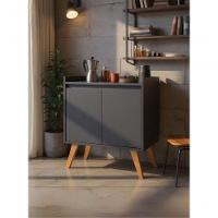 Aparador Buffet 60cm Retro Mdf Grafite Madri - On Móveis - 2