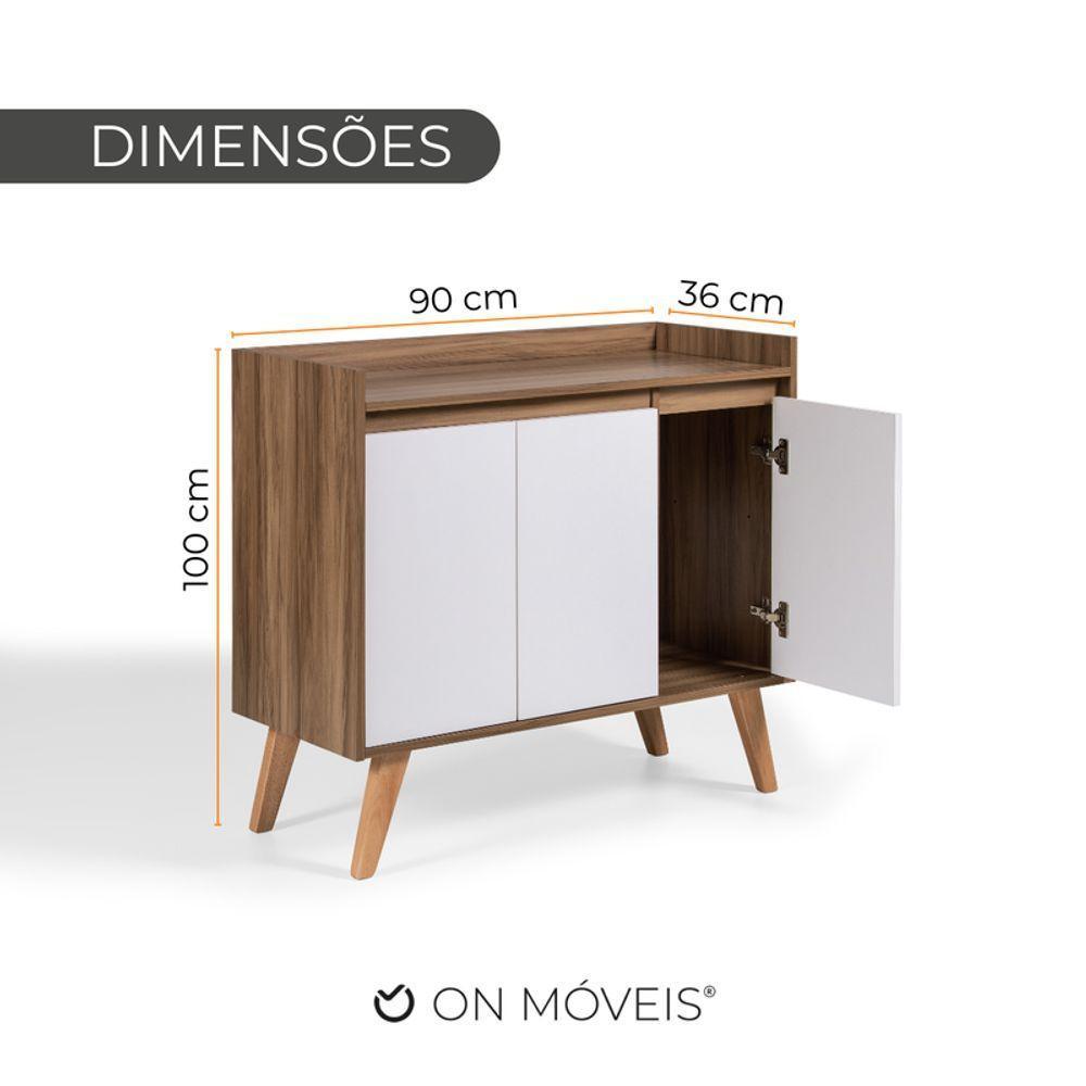 Aparador Buffet 90cm Retro Mdf Freijo Madri - On Móveis - 6