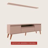 Rack Para Tv Com Prateleira 180cm Retro Mdf Rosa Dallas - On Móveis - 2