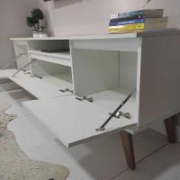 Rack Para Tv Com Prateleira 180cm Retro Mdf Branco Dallas - On Móveis - 8