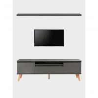 Rack Para Tv Com Prateleira 180cm Retro Mdf Verde Dallas - On Móveis - 3