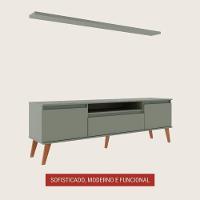 Rack Para Tv Com Prateleira 180cm Retro Mdf Verde Dallas - On Móveis