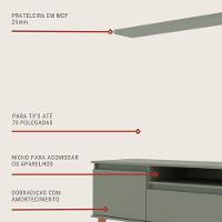 Rack Para Tv Com Prateleira 180cm Retro Mdf Verde Dallas - On Móveis - 6