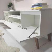 Rack Para Tv Com Prateleira 150cm Retro Mdf Branco Dallas - On Móveis - 3