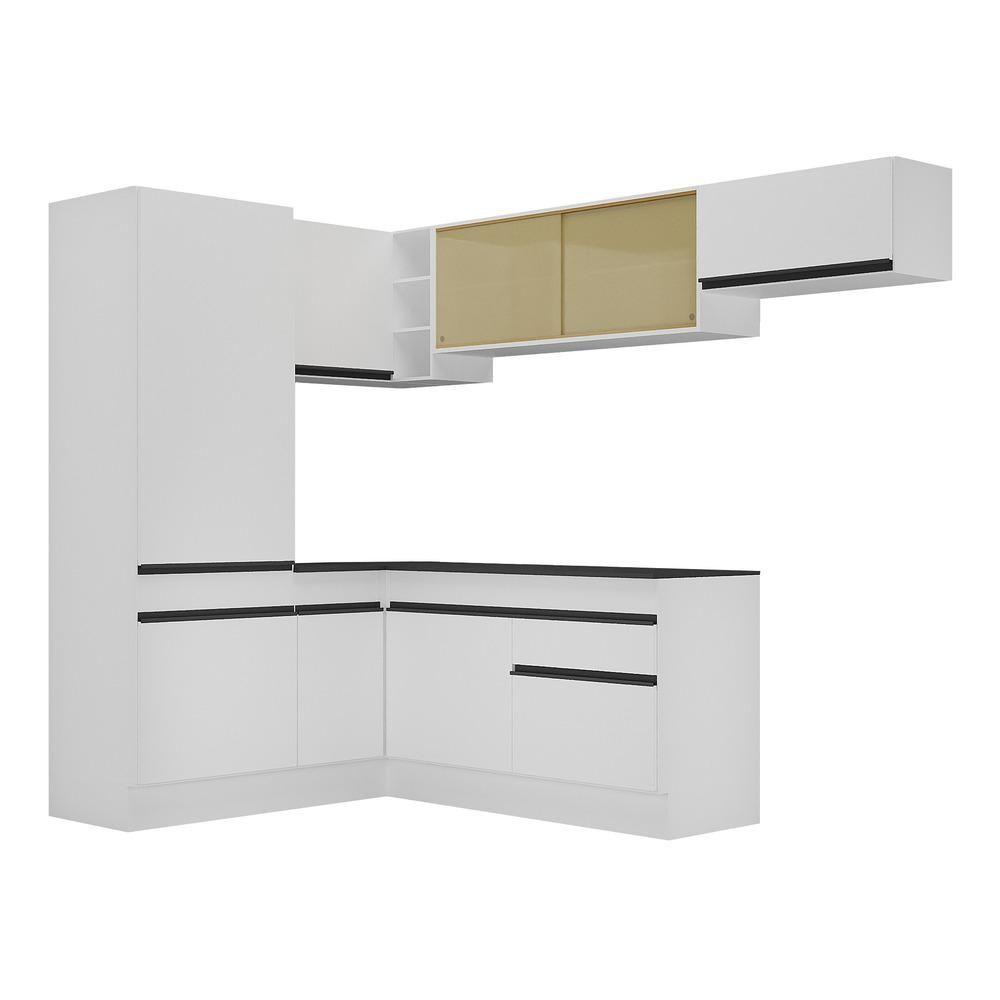 Armário De Cozinha Completa De Canto Branco/preto - 2