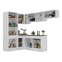 Armário De Cozinha Completa De Canto Branco/preto - 3